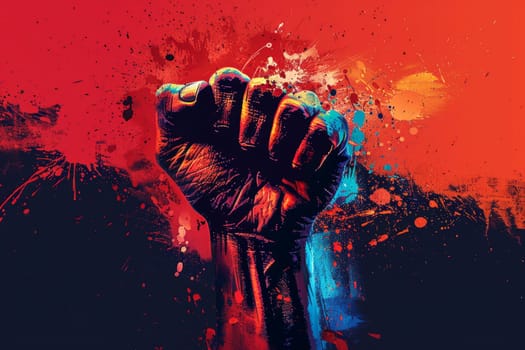 Powerful Fist of Resistance and Revolution on Grungy Background. Concept of Protest, Freedom Fight, and Social Justice Movement.