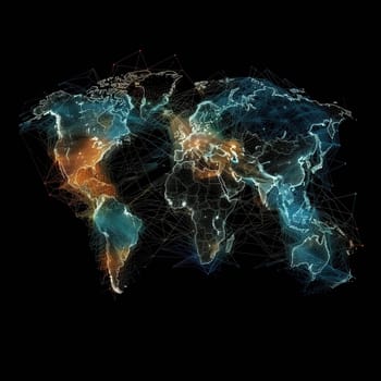 An abstract digital map.The concept of a global network and data exchange. High quality illustration