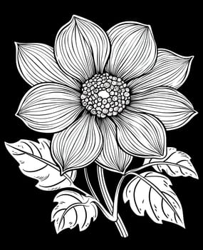 Coloring book, floral background, flowers on a white background. Selective soft focus.