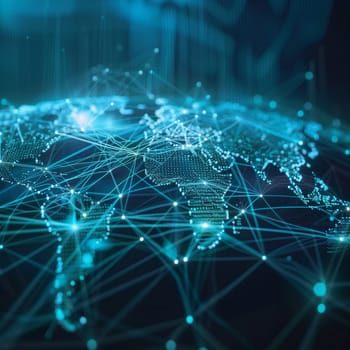 An abstract digital map.The concept of a global network and data exchange. High quality illustration