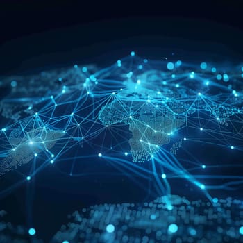 An abstract digital map.The concept of a global network and data exchange. High quality illustration