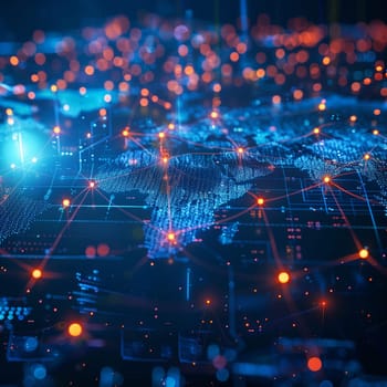 An abstract digital map.The concept of a global network and data exchange. High quality illustration