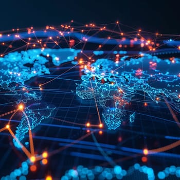 An abstract digital map.The concept of a global network and data exchange. High quality illustration