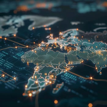 An abstract digital map.The concept of a global network and data exchange. High quality illustration