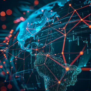 An abstract digital map.The concept of a global network and data exchange. High quality illustration