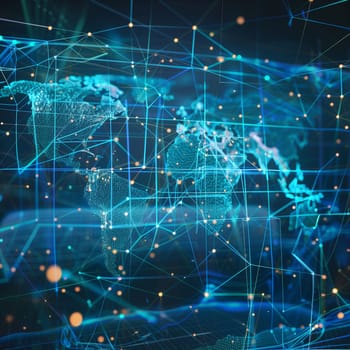 An abstract digital map.The concept of a global network and data exchange. High quality illustration