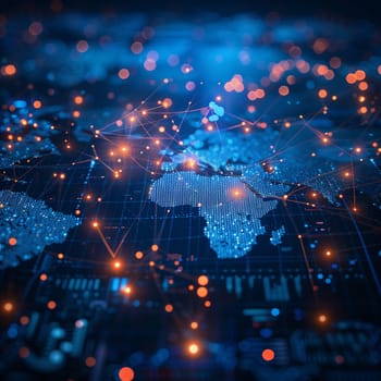 An abstract digital map.The concept of a global network and data exchange. High quality illustration