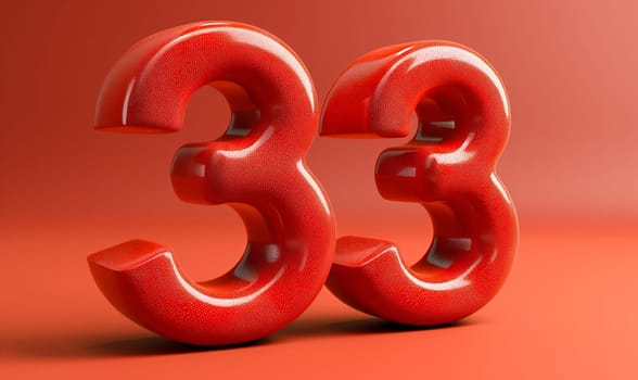 33 on an abstract color background. Selective soft focus.