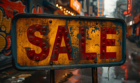 Discount sign, SALE on an abstract background. Selective soft focus.