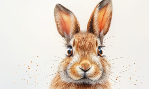 Illustration, cartoon, hare, on a light background. Selective soft focus.