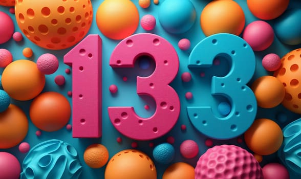 133 on an abstract color background. Selective soft focus.