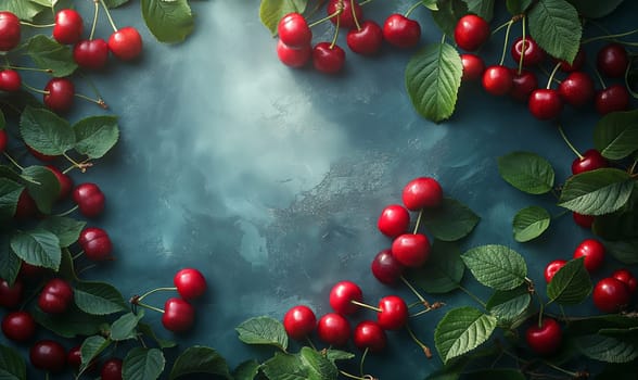 Ripe cherry on vintage background. Selective soft focus.