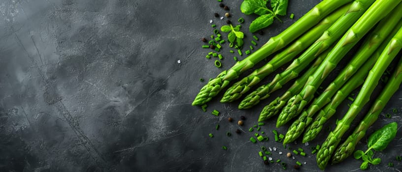 Green asparagus on an abstract background. Selective soft focus.