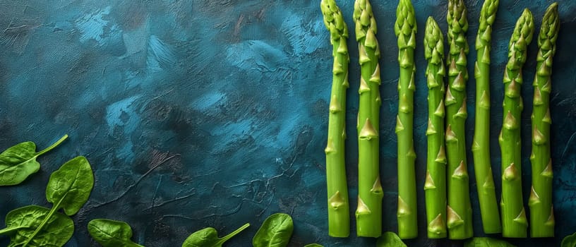 Green asparagus on an abstract background. Selective soft focus.