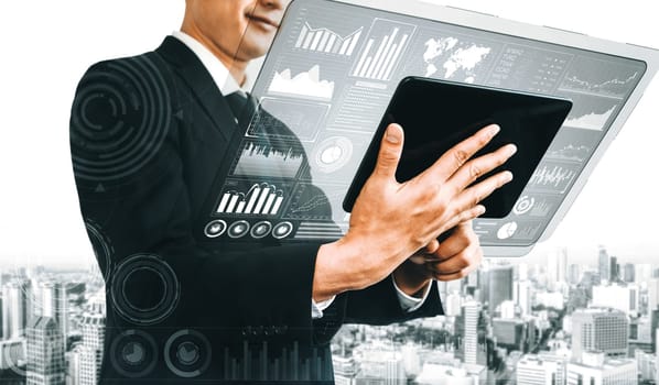 Data Analysis for Business and Finance Concept. interface showing future computer technology of profit analytic, online marketing research and information report for digital business strategy. uds