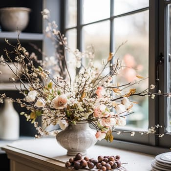 Beautiful bouquet of flowers in a vase. Floral arrangement