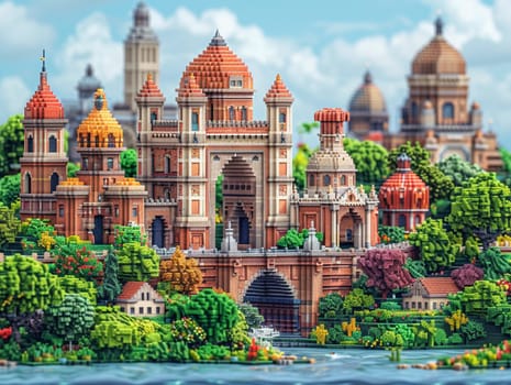 Pixelated World Landmarks for a Global Travel Game, Famous structures reduce to pixels, blurring a pixel tourist's bucket list.