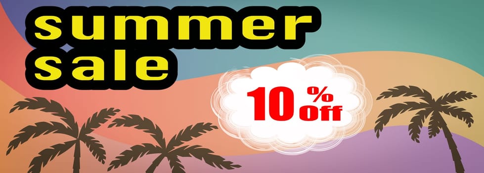 Template for a Summer Sale Discount with tropical colors.
