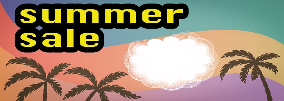 Template for a Summer Sale Discount with tropical colors.
