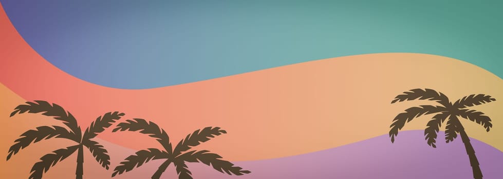 Colorful background with Palm trees for the Summer.