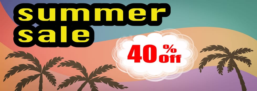 Template for a Summer Sale Discount with tropical colors.
