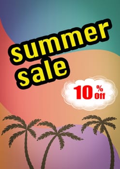 Template for a Summer Sale Discount with tropical colors.