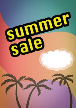 Template for a Summer Sale Discount with tropical colors.