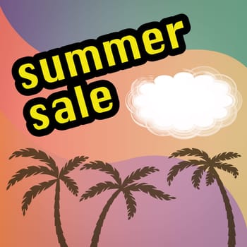 Template for a Summer Sale Discount with tropical colors.