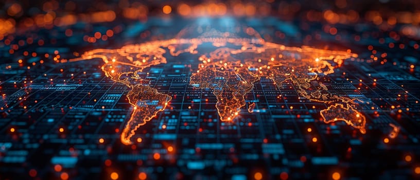 Supply Chain Analyst Mapping Global Distribution Networks, Logistics software and world maps blur, orchestrating the flow of goods and services.