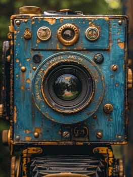 Close-up of a vintage camera, capturing the essence of photography