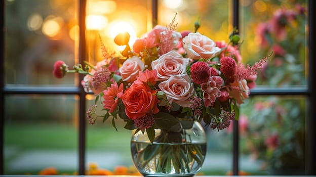 Bouquet of fresh flowers in a vase, capturing the simple beauty of nature