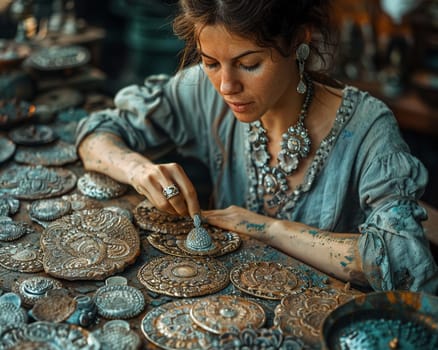 Artisan creating handmade jewelry, symbolizing uniqueness and beauty