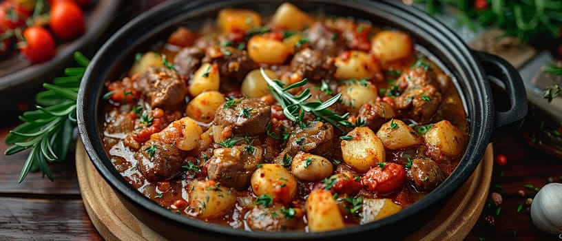 Pot of simmering stew, evoking home cooking and the warmth of family meals