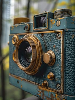 Close-up of a vintage camera, capturing the essence of photography