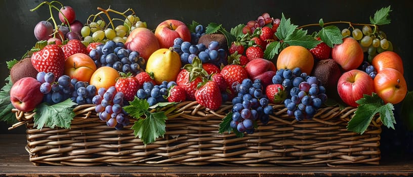 Basket of freshly picked fruit, evoking the freshness and abundance of summer