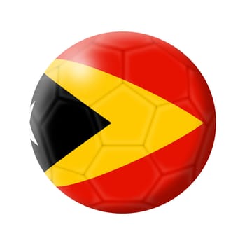 An East Timor soccer ball football 3d illustration isolated on white with clipping path