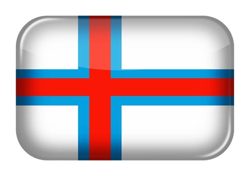 A Faroe Islands web icon rectangle button with clipping path 3d illustration