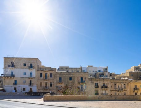 Valletta, Malta, April 03, 2024. the old buildings of the historic center of the city in a sunny day