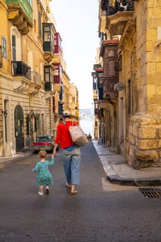 Valletta, Malta, April 03, 2024.  walking in the narrow streets of the city center