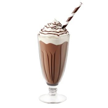 close-up milkshake drink, isolated on transparent background