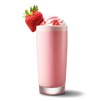 close-up milkshake drink, isolated on transparent background