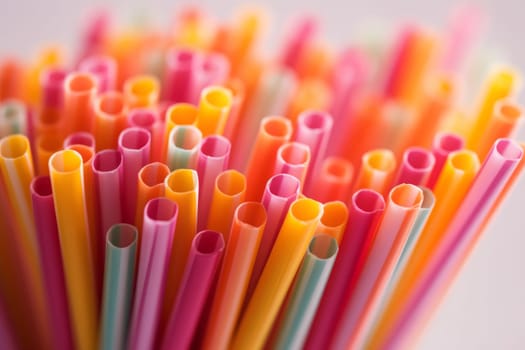straw straws plastic drinking background colourful full screen many group plastic single use. Generated AI.