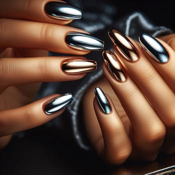 Modern manicure Shimmering Gradient. Generate. High quality photo