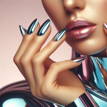 Modern manicure Shimmering Gradient. Generate. High quality photo