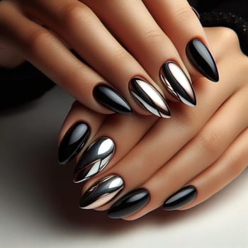 Modern manicure Shimmering Gradient. Generate. High quality photo