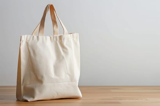 Cotton grocery tote bag with fresh vegetables, fruits, ai generated