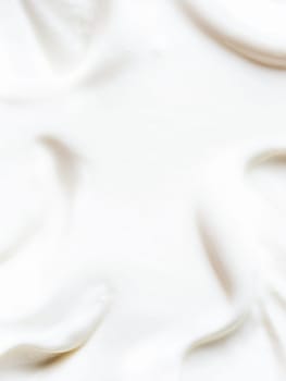 greek yogurt or sour cream texture close up with copy space. Top view or flat lay