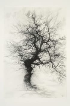 A stylized tree drawn in black pencil on a white background.