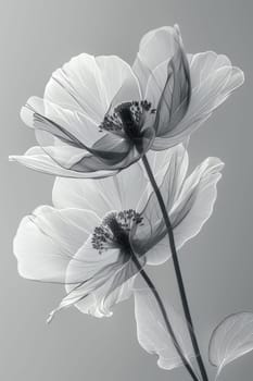 garden flowers on a gray background.