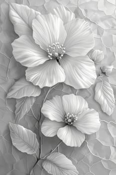 garden flowers on a gray background.